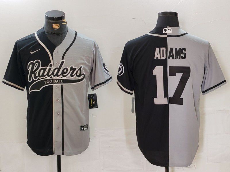 Men Oakland Raiders #17 Adams Black grey Joint Name 2024 Nike Limited NFL Jersey style 2->oakland raiders->NFL Jersey